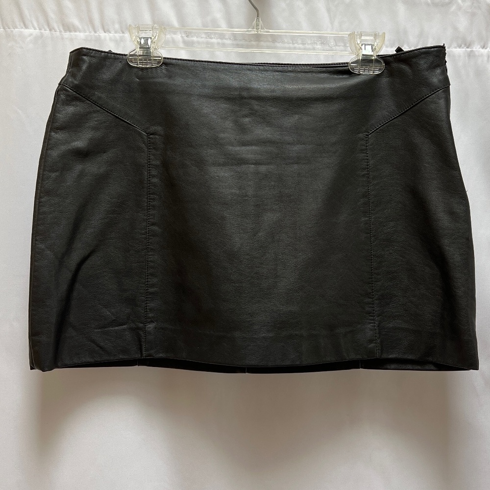 Express Black Faux Leather Mini Skirt (12)